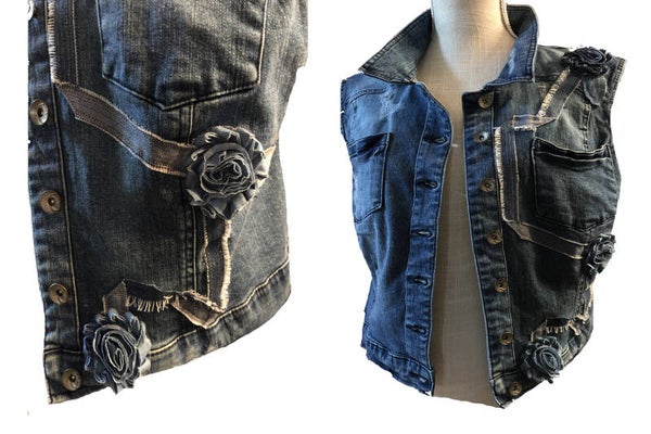 GLITZY Sculptured Denim Vest