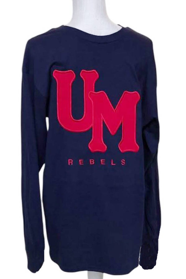 UM REBELS Unisex Tee shirt in Navy - size LARGE