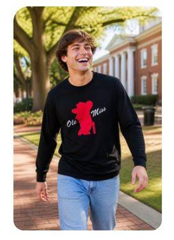 Black Unisex T-Shirt featuring OLE MISS Rebel - size X LARGE