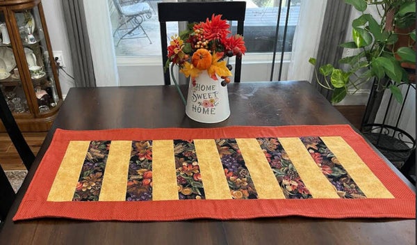 Quilted Autumn Harvest Table Topper - 15" x 38"