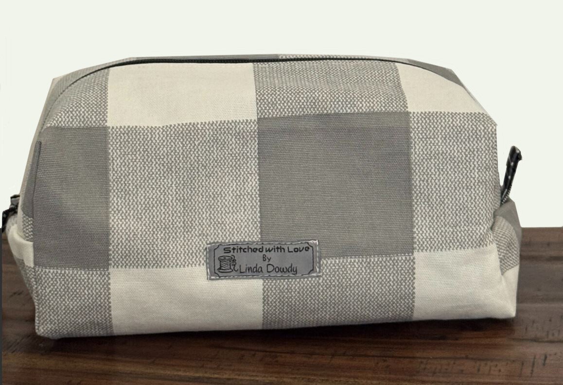 Boxy Bag - Gray Plaid - 9 x 4 x 4.5"