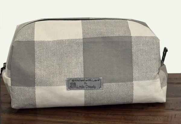 Boxy Bag - Gray Plaid - 9 x 4 x 4.5"