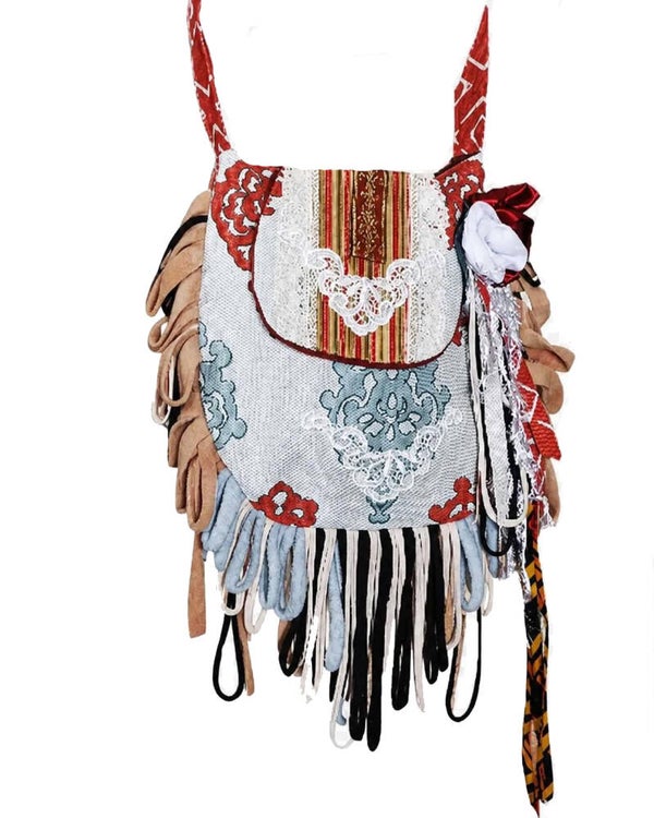 Embellished Boho Crossbody Bag with Fringe