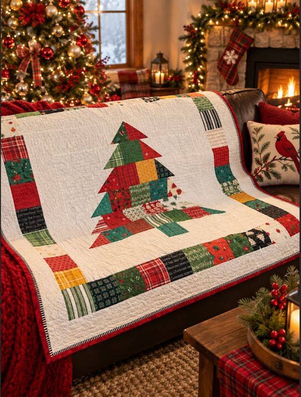 REVERSIBLE Hearthside Christmas Throw - 49"x 49"