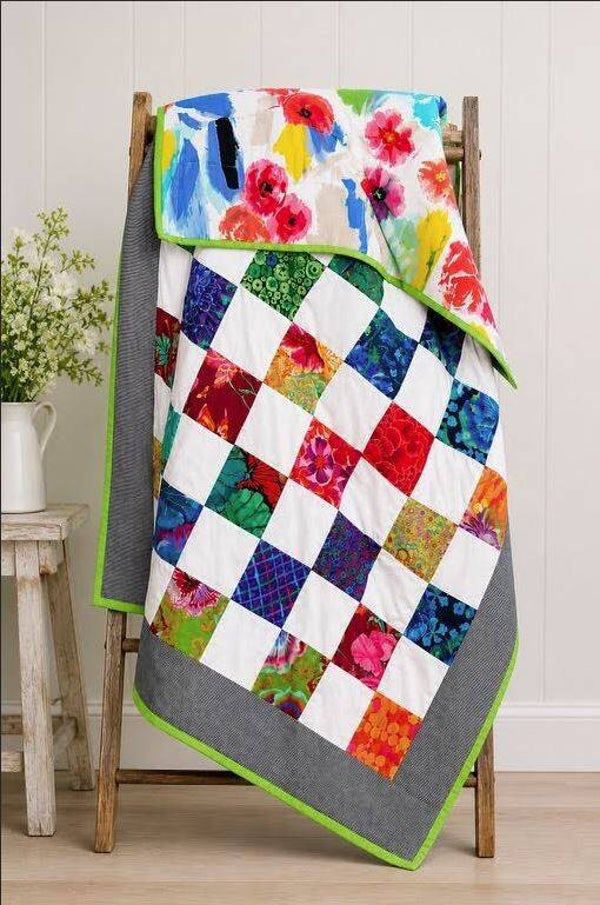 Painted Garden Path Throw Quilt