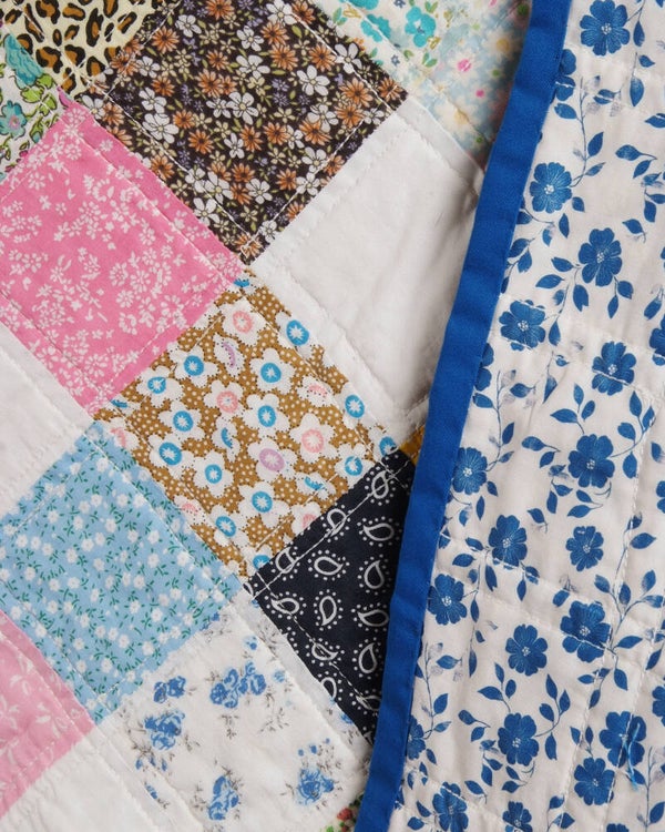 Grandmother's Heirloom Patchwork Throw Quilt - REVERSIBLE
