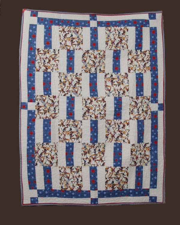 Baseball Themed Throw Quilt