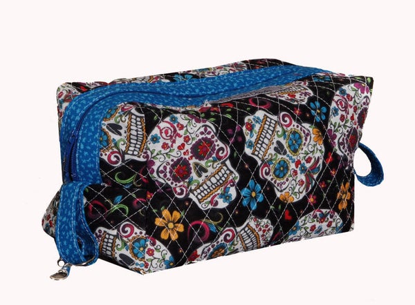 Sugar Skull Quilted Boxy Travel Bag