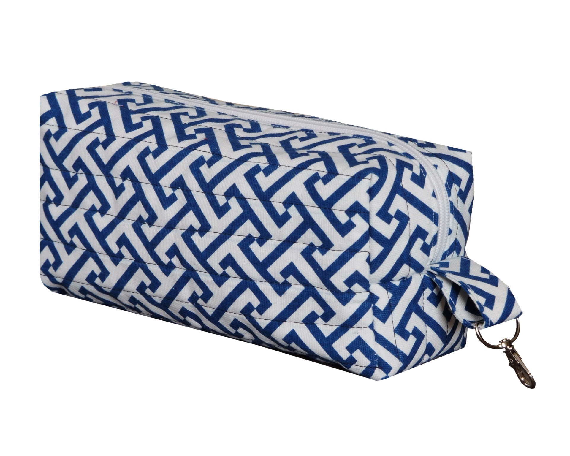 Quilted Boxy Bag - Geometric Navy