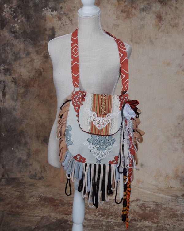 Embellished Boho Crossbody Bag with Fringe