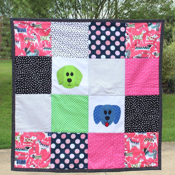 Snuggle Quilt: DANDY DOGGIES - 32" x 32"
