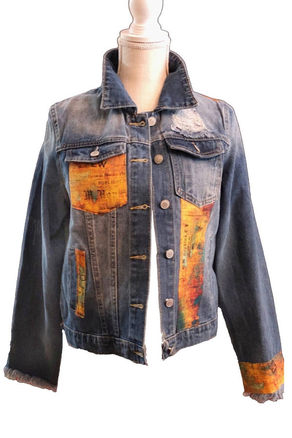 GLITZY "Abandoned" Denim Jacket - LARGE