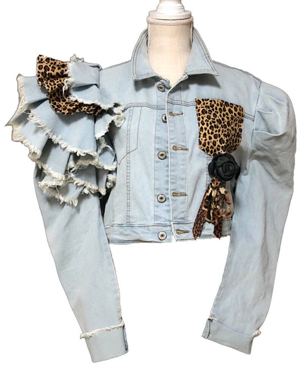 GLITZY "Naturally Wild" Light Wash Denim jacket