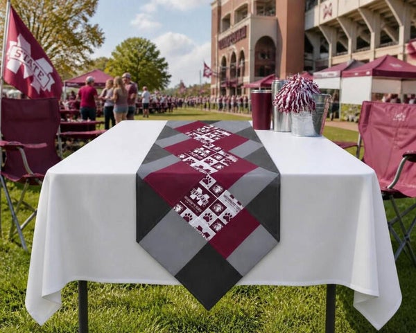 Handmade Table Runner: Mississippi State - 38" x 15 1/2"