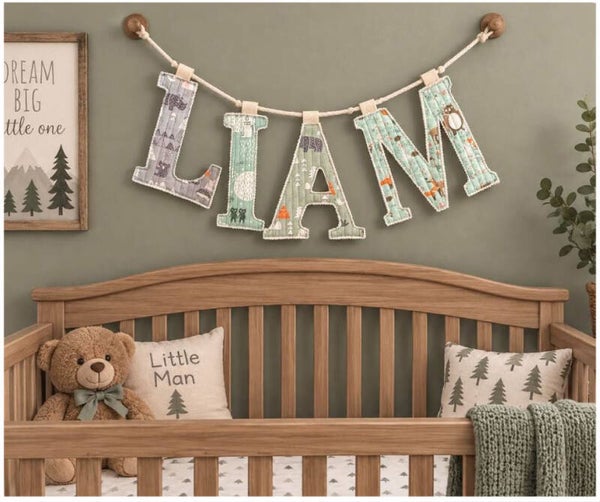 CUSTOM Quilted Name Banner: Baby Boy