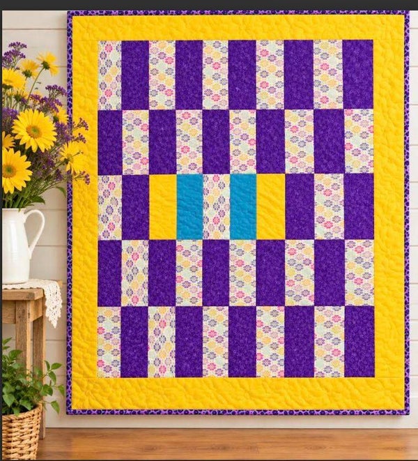 QUILT:  PURPLE SUNSHINE - Throw size