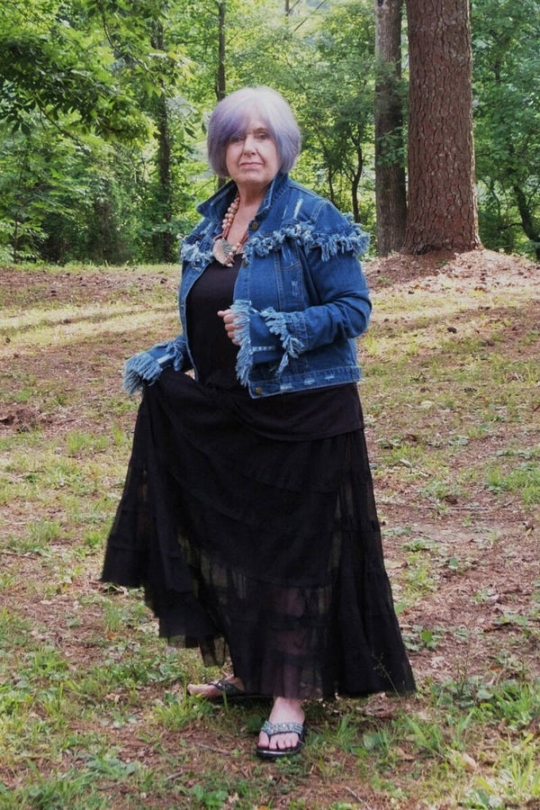 GLITZY Shaggy Ruffle Denim Jacket - X LARGE