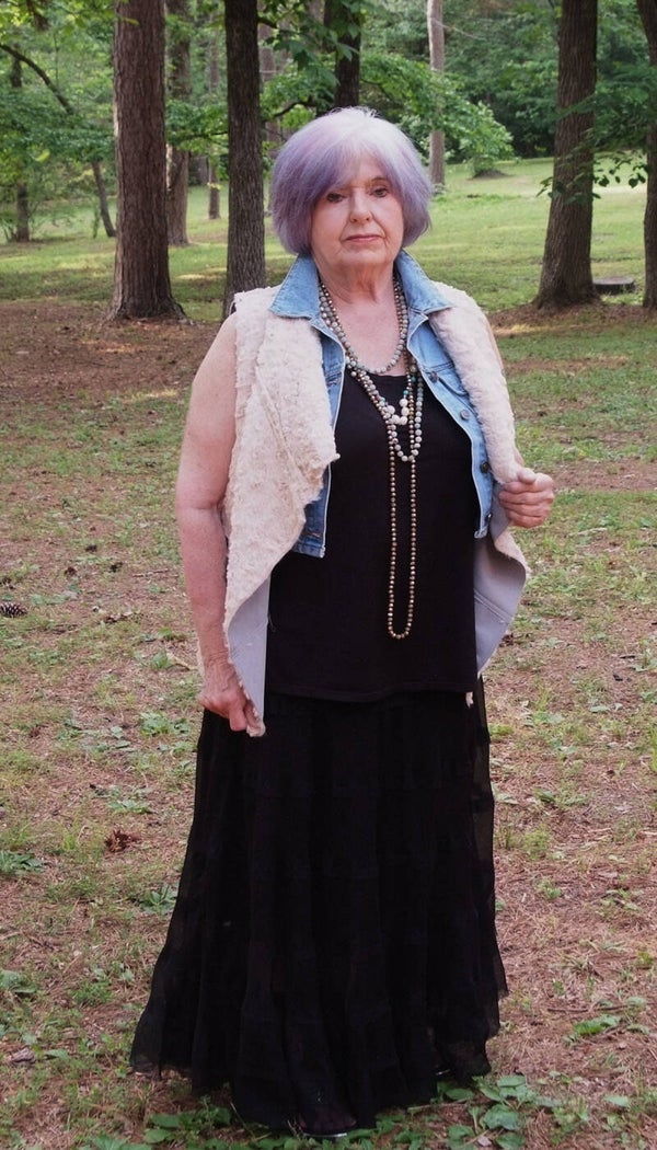 GLITZY Gray Suede & Fur Vest Coat - X LARGE