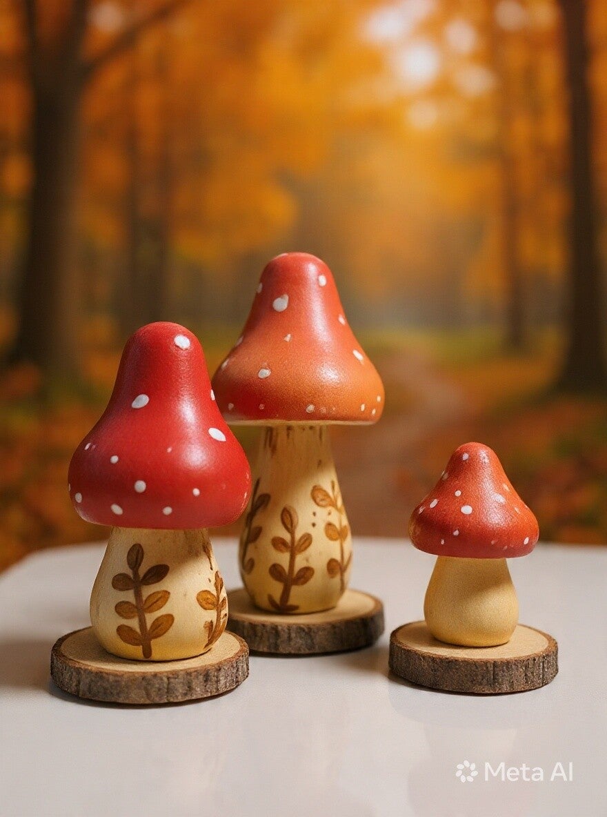 Paddenstoelen 3 stuks