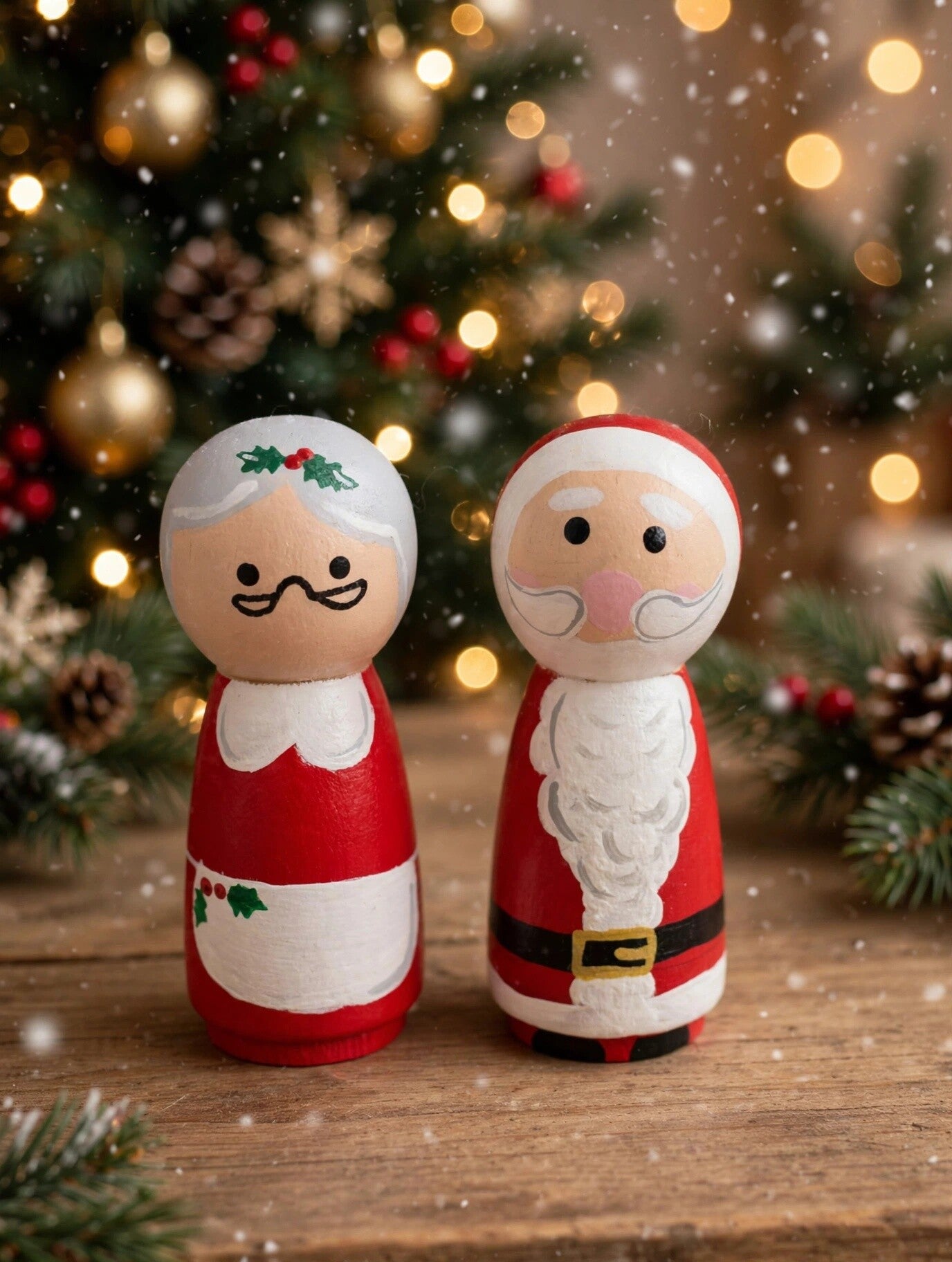 Kerstman & Kerstvrouw Pegdoll 🎅❤️✨