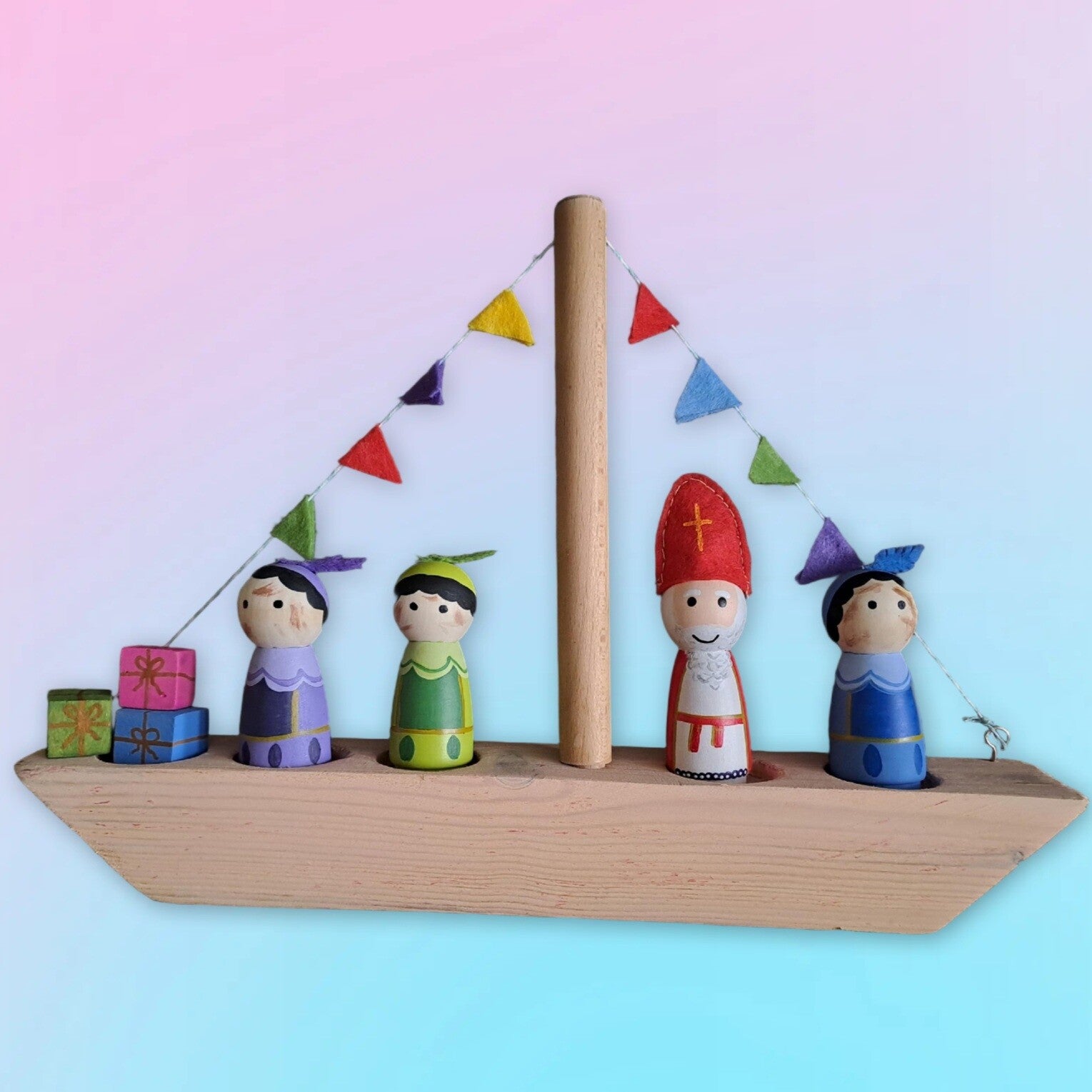 Stoomboot met bijhorende pegdolls