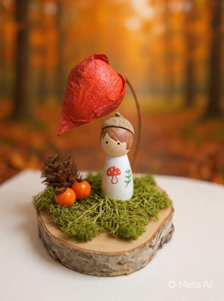 Herfst kindje met decoratie