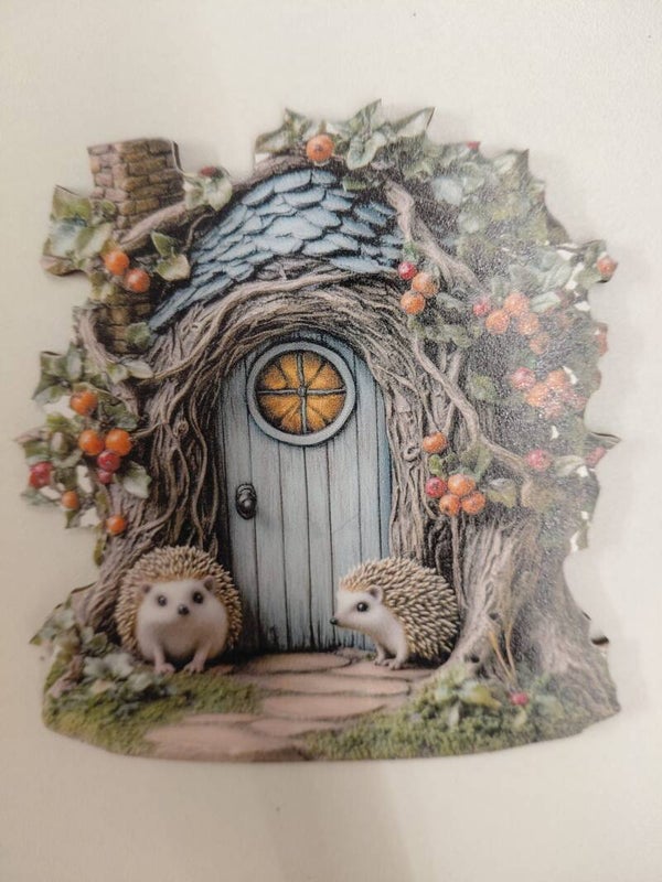 Herfst deurtje 2 egeltjes