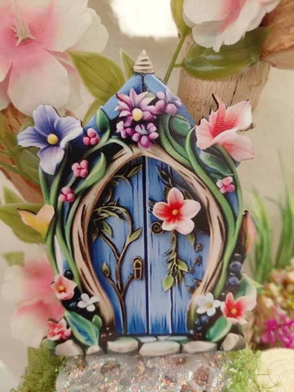 Blauw/groen sierlijke Deur