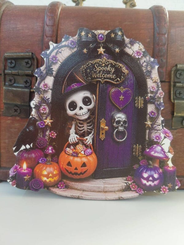 Skully Halloween deur