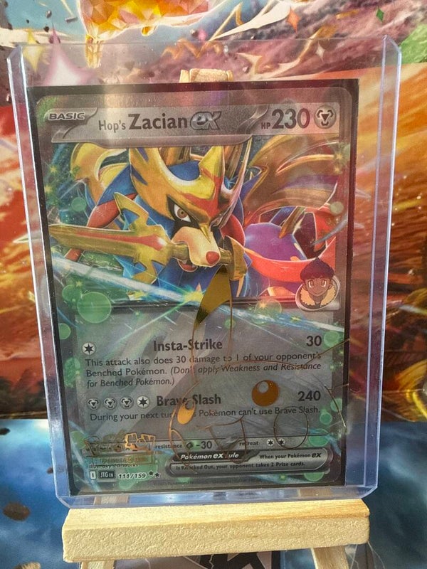 Hop’s Zacian ex #111/159 from Pokémon Scarlet & Violet.