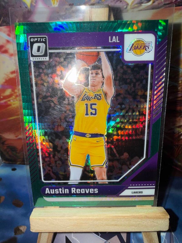 2024-25 Panini Donruss Optic Austin Reaves Green Hyper Prizm #140 serial numbered 143/249.
