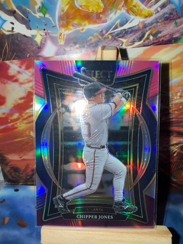 2025 Panini Select Baseball Chipper Jones Pink Prizm Concourse #15 serial numbered 191/225.