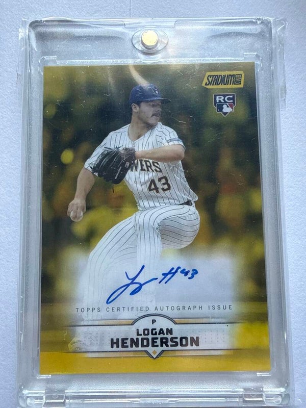2025 Topps Stadium Club Logan Henderson Yellow Foil Rookie Auto SCBA-LH On-Card Autograph