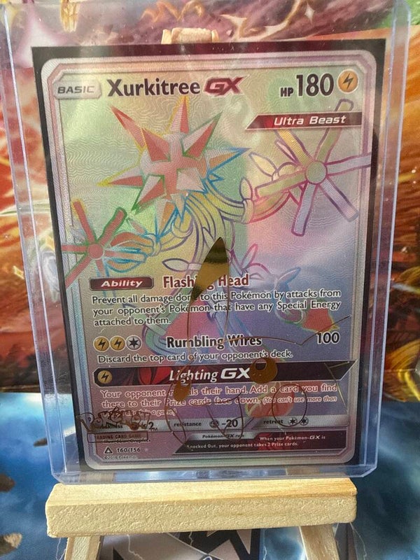 Xurkitree GX Rainbow Rare Full Art #160/156 from Pokémon Sun & Moon Ultra Prism.