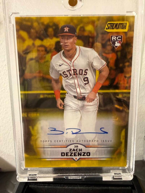 2025 Topps Stadium Club Zach Dezenzo RC Yellow Auto On-Card Rookie Astros