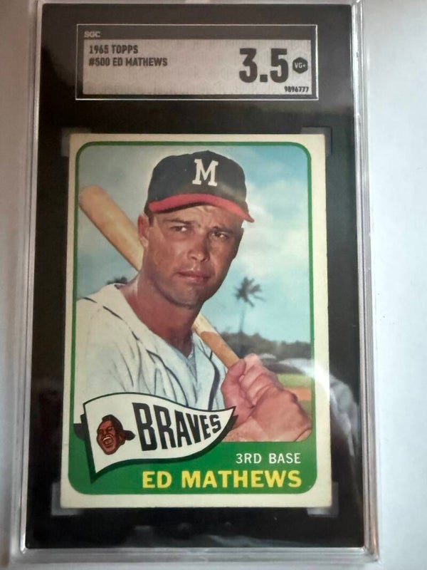 1965 Topps #500 Eddie Mathews SGC 3.5 – Hall of Fame Braves Legend
