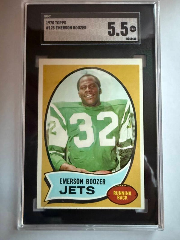 1970 Topps Football #128 Emerson Boozer SGC 5.5 – Vintage New York Jets Standout