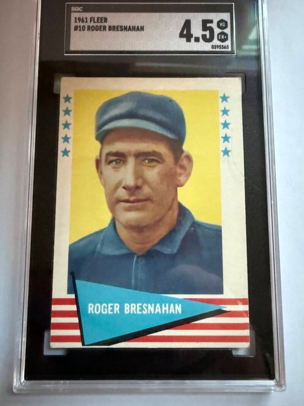 1961 Fleer Baseball Greats #10 Roger Bresnahan SGC 4.5 – Hall of Fame Baseball Pioneer