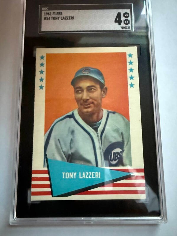 1961 Fleer Baseball Greats #54 Tony Lazzeri SGC 4 – Hall of Fame Yankees Icon