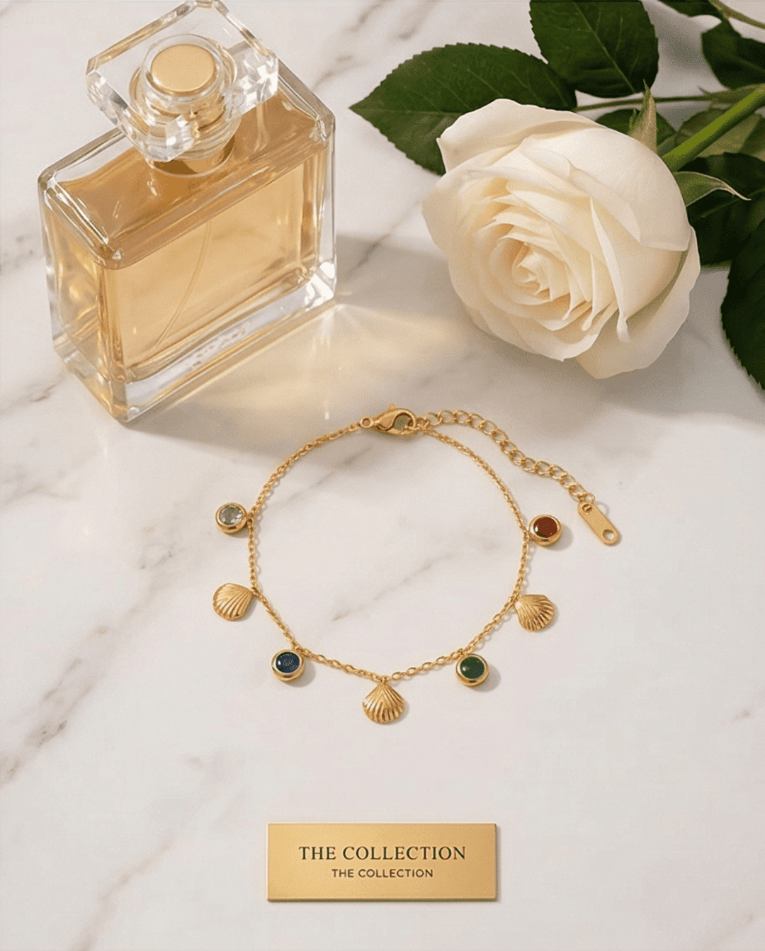Golden Shell Colors – Pulsera Dorada en Acero Quirúrgico 316L