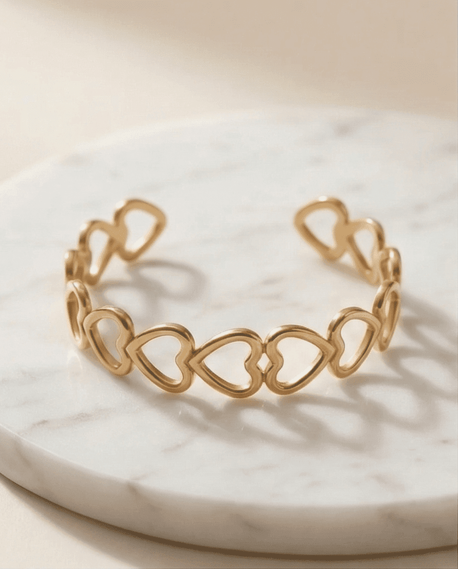 Pulsera Brazalete Love Bangle - acero quirúrgico - Chapado en oro 18klt