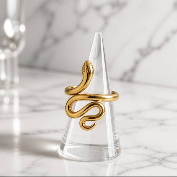 Anillo Serpentine Glow - acero Oro 18k