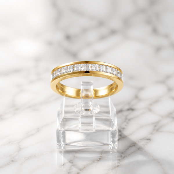 Alianza de Eternidad Princess Cut Oro 18k