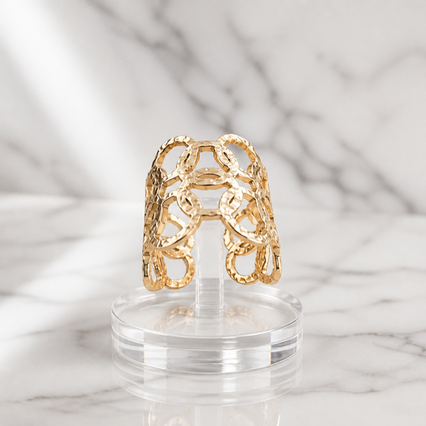 Anillo Ajustable Éter-Chapado en oro 18klt