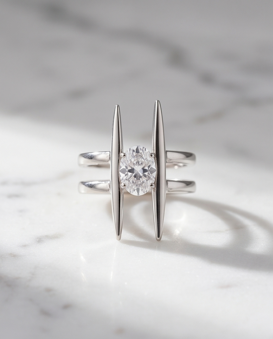 Anillo Ajustable Minimal Diamond – Acero Quirúrgico 316L