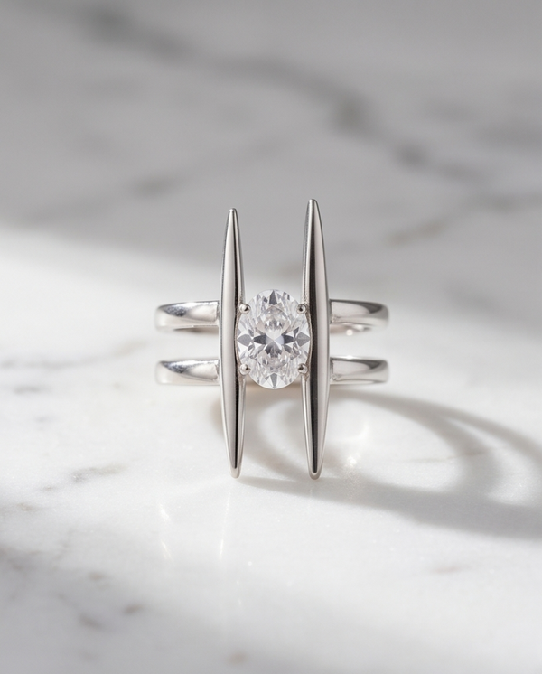 Anillo Ajustable Minimal Diamond – Acero Quirúrgico 316L