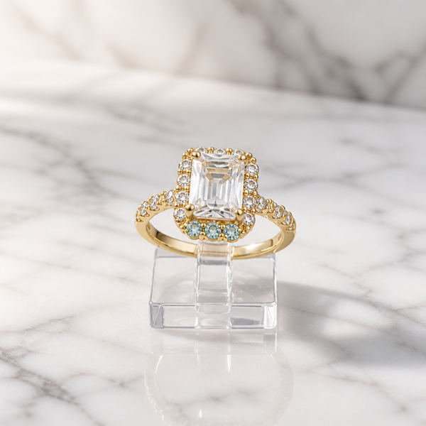 Anillo Halo Venice Brillante - Ajustable