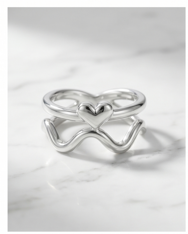 Anillo Ola de Amor – Acero Quirúrgico Ajustable