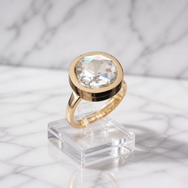 Anillo Rivoli Solitaire - acero Oro 18k