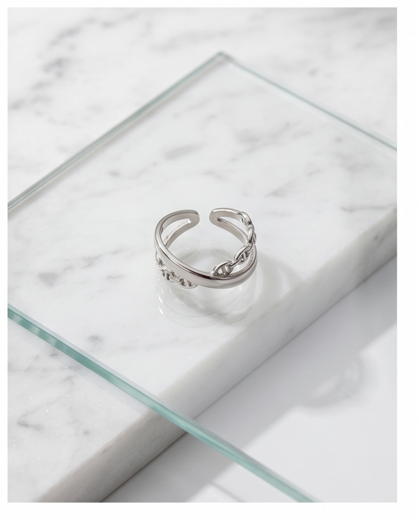 Anillo Silver Link - Ajustable Acero 316L